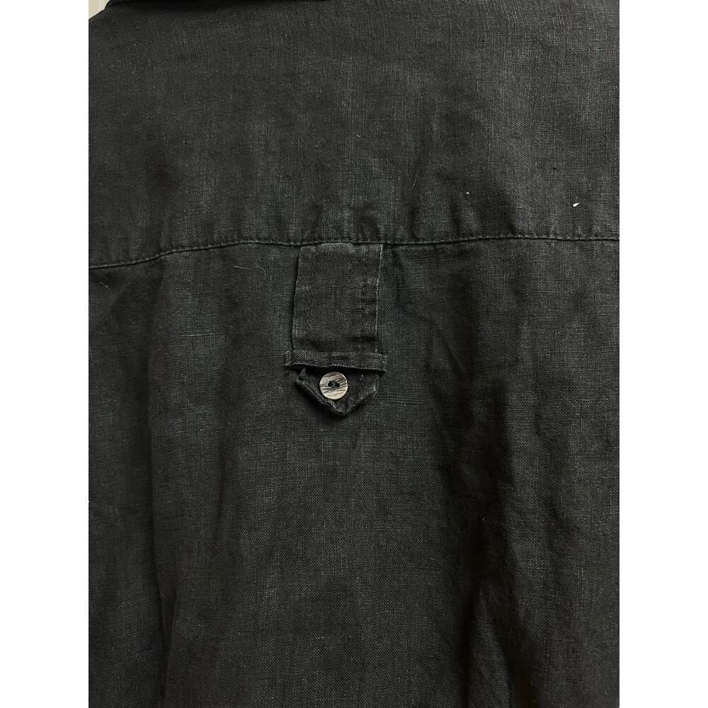 Soft Surroundings Black Washed Linen Button Up Shirt Pleated Medium - Picture 4 of 10